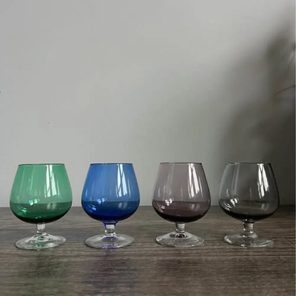 Four Multi-colored Cocktail Glasses